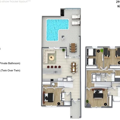 4 Bedrooms / 3 Bathrooms/ Paradise (2913BP)