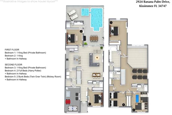 5 Bedrooms / 5 Bathrooms / Paradise (2924BP)