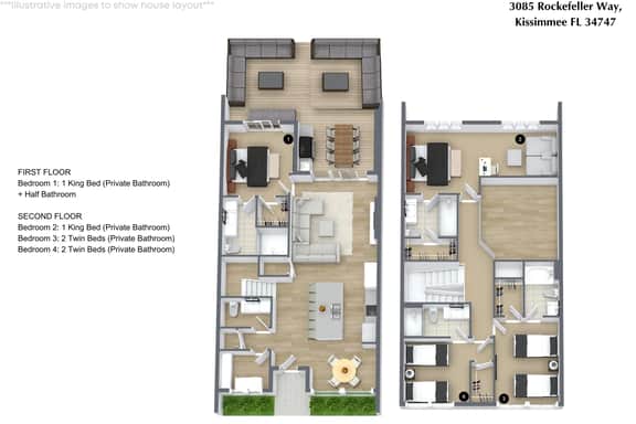 4 Beds / 4.5 Baths / Magic Village Views (3085RW)