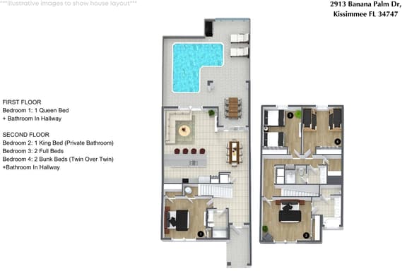 4 Bedrooms / 3 Bathrooms/ Paradise (2913BP)